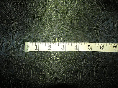 Silk Brocade fabric Black &amp; Green color 44" wide BRO369[2]