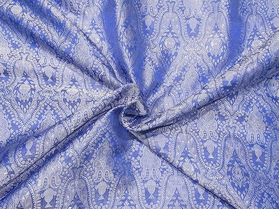 Silk Brocade Fabric Blue Victorian color 44" wide BRO758[3]