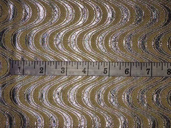 Spun Brocade Fabric Beige & Metallic Silver colour 44" wide BRO257[6]
