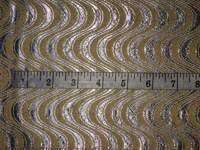 Spun Brocade Fabric Beige & Metallic Silver colour 44" wide BRO257[6]