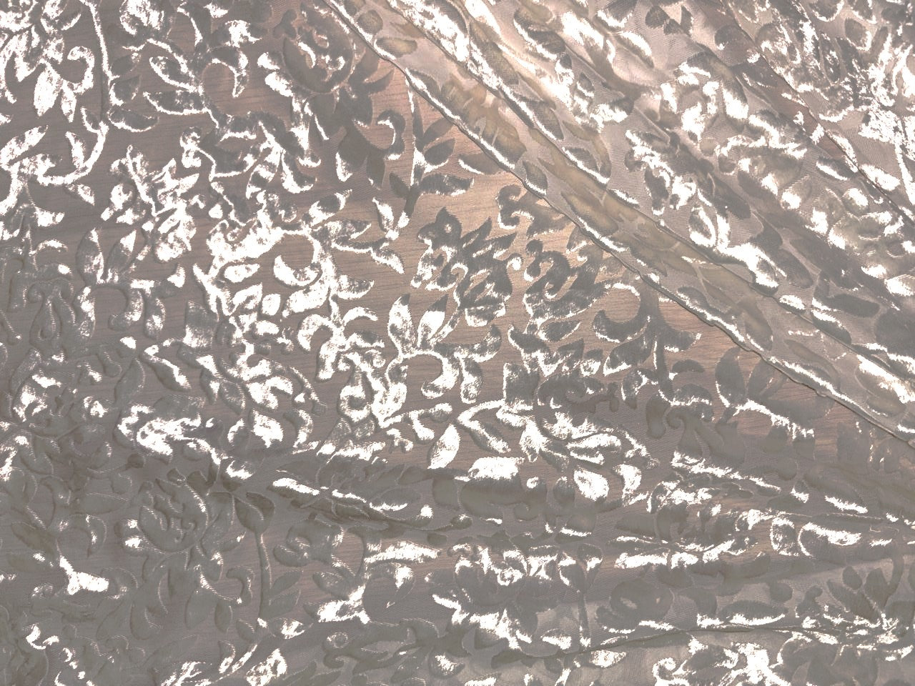 White Devore Viscose Burnout Velvet fabric ~ 44" wide available in 3 designs floral vines, abstract rose and floral [18291/92/93]