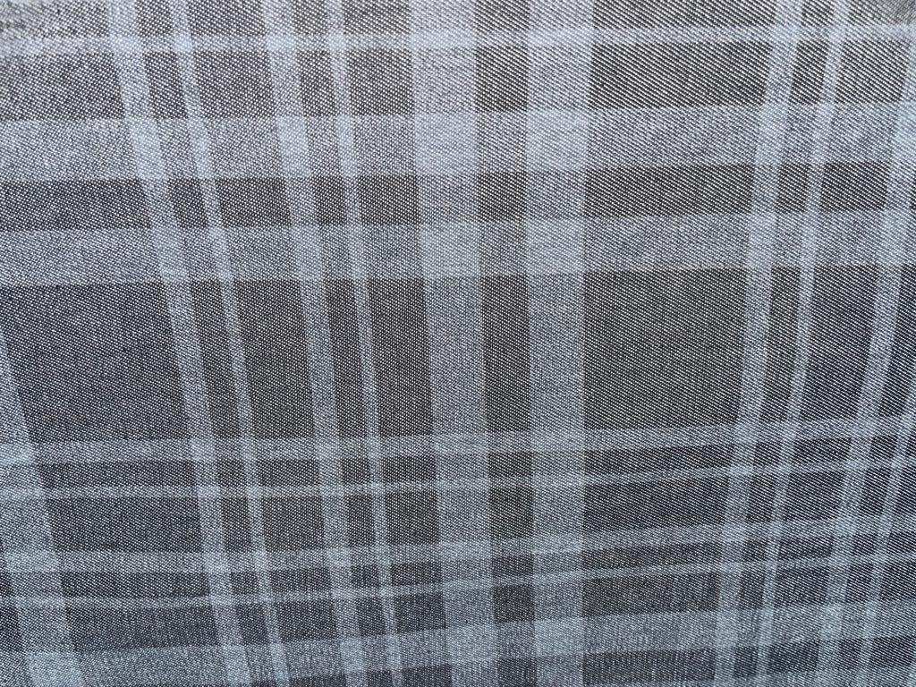 100% Cotton Denim Plaids Fabric 58" wide available in  [ NAVY PLAIDS / /CREAM PLAIDS/]