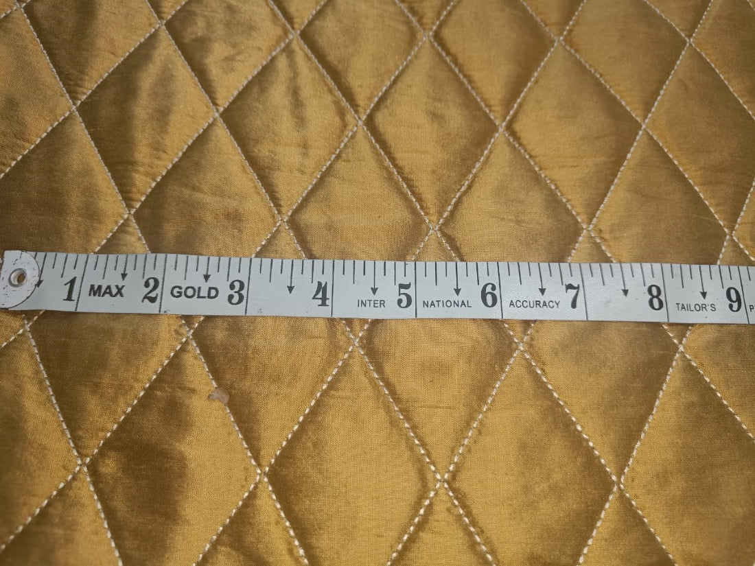 SILK DUPIONI Fabric  quilted pintuck Gold color 44" wide DUPP34A