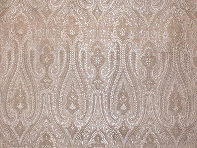Silk Brocade fabric cream with white paisley jacquard 44" wide BRO236[3]