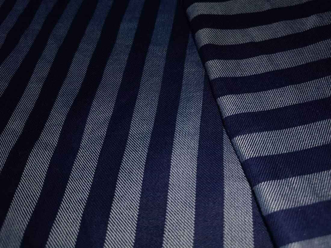 100% Cotton Denim  Fabric 58" wide available in THREE styles [DENIM NAVY PIN STRIPE DENIM NAVY BROWN AND GREY STRIPE DENIM SUSTAINABLE 2 X2 TWILL TENCIL COTTON] [14042/43/12376]