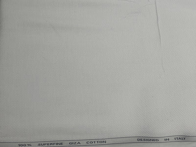 100% Superfine Giza Cotton Italian  MONTI Shirting ,Pre Shrunk dobby 58" wide available in 2 colors white and powder blue [17782/83]