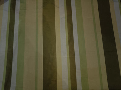 100% Silk Taffeta Fabric Shades of Green stripes 54" wide TAFS77[1]