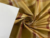 100% PURE SILK TAFFETA FABRIC GOLD AND RUST PLAIDS 54&quot;wide TAFC65[6]