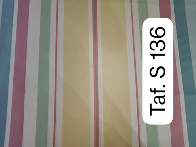 100% SILK TAFFETA PASTEL COLOUR STRIPE 54" wide Taf#S136[1]
