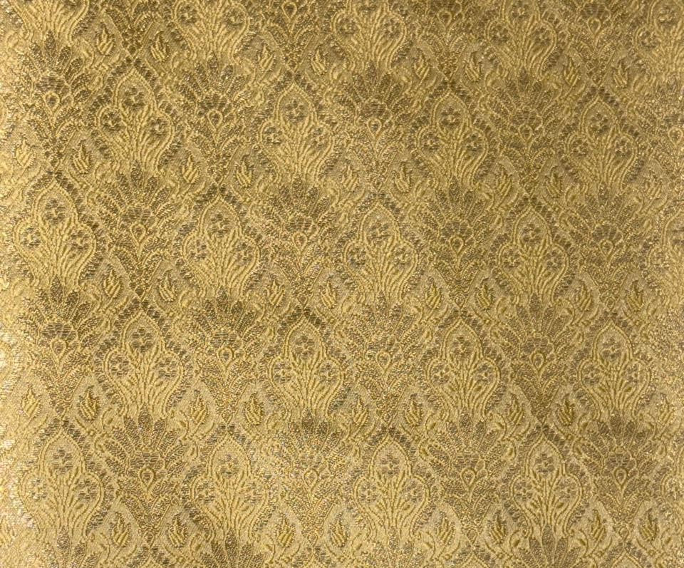 Silk Brocade fabric 44"jacquard with subtle metallic to enhance the fabric available in 3 colors rose gold ,yellow gold and green  BRO1067
