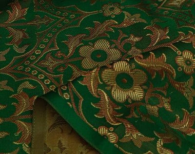 Brocade-vestment emerald green with antique gold  jacquard fabric BRO46[8]