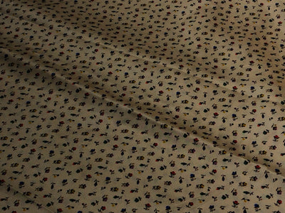 100% Pure Silk Satin 60-80 grams cream with  tiny floral print 54"Wide Fabric [18260]