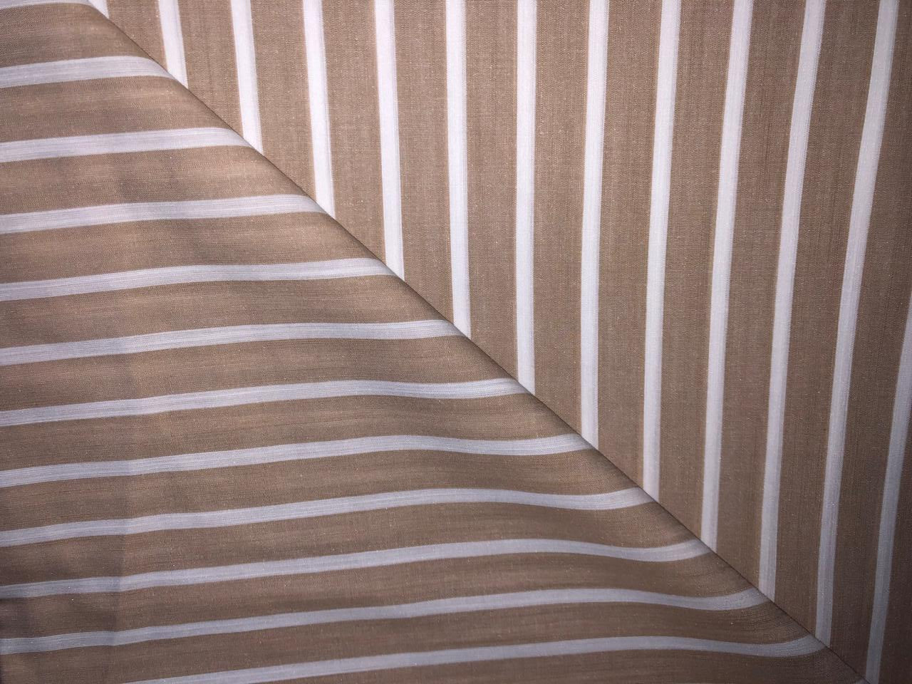 100% Cotton Poplin 58" wide  stripes available in 2 colors beige and chocolate brown[17811/812]