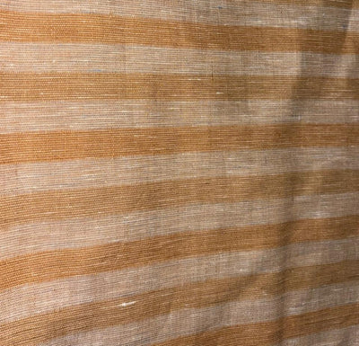 100% Linen stripe 60's Lea Fabric 58" wide beige and brown stripe [17195]