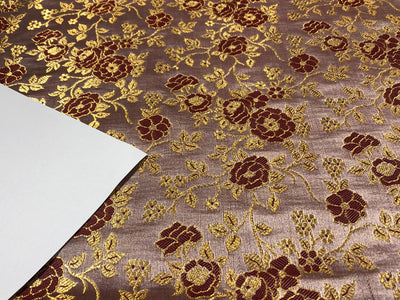 Silk Brocade fabric 44" wide floral Jacquard with metallic gold available in 2 colors BRO937[1/2]