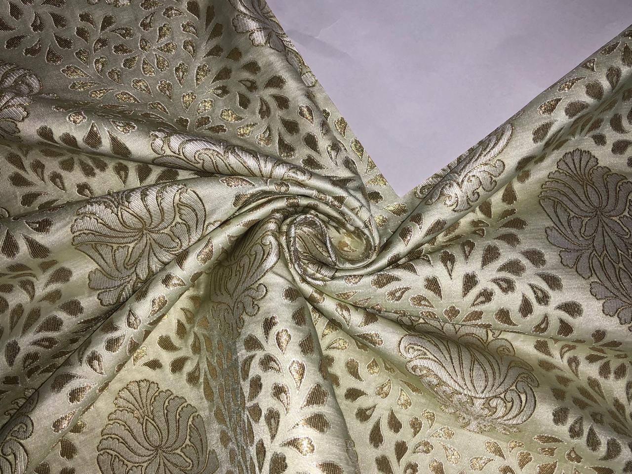 Brocade Heavy KING KHAB  Fabric GOLDEN CREAM WITH METALIC GOLD JACQUARD 36" WIDE BRO983[3]