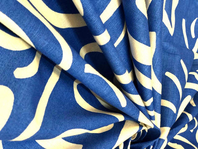 100% Cotton Poplin Blue and white abstract  print 58" wide [18552]