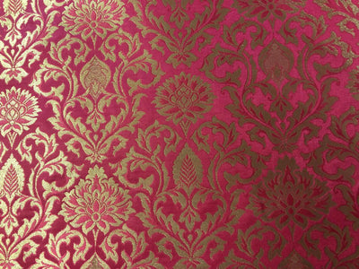 Brocade fabric available in 4 colors 44" WIDE  burgandy/royal blue/ rouge pink and green BRO827A