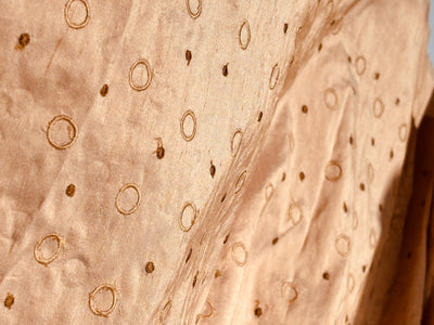 100% Silk dupioni silk  golden peach  embroidery 54" wide DUPE69[2]