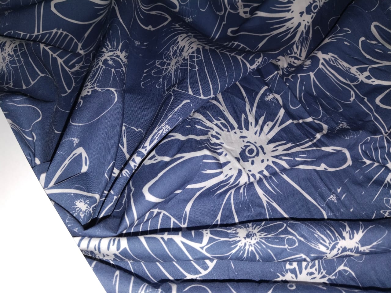 100% Cotton Poplin Print 58" wide Carolina Blue and white floral [15892]