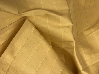 100% Pure Silk dupion  self color lemon stripe 54" DUPS74