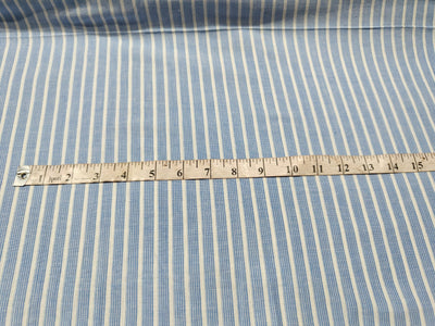 100% Cotton STRIPES  58" wide available in 4 colors MANGO/WHITE,DENIM BLUE/WHITE/WHITE WITH 2 BLUESTRIPE AND WHITE WITH BLUE PIN STRIPE