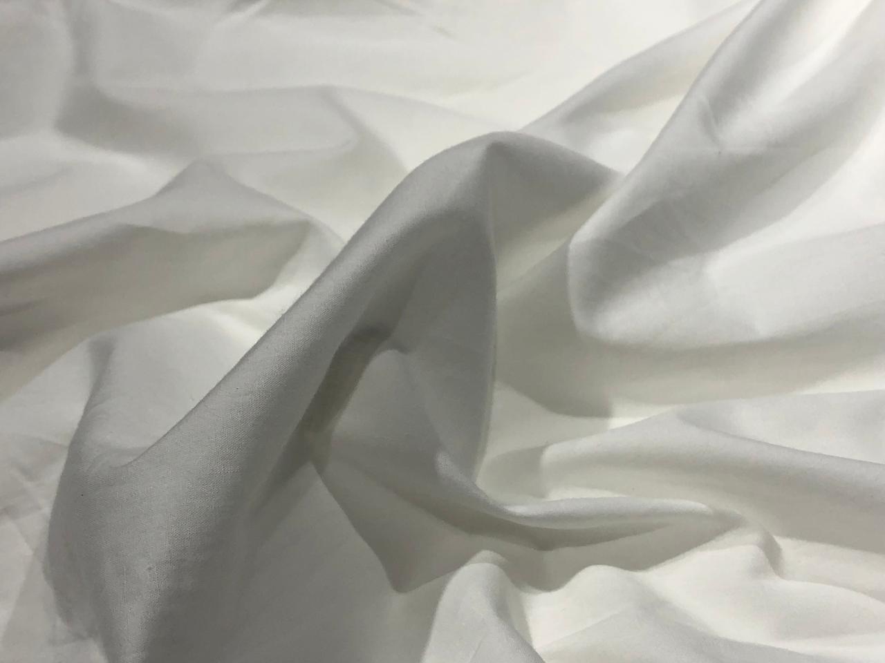 White Supima cotton fabric 147 cms wide  in natural white  color [17739]