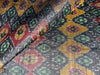 100% pure silk dupion ikat fabric black maroon x green color 44" wide [8374]