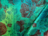 100% silk Dupion fabric shaded green floral print 40" wide SLUBS 16mm DUPPRT41[2]