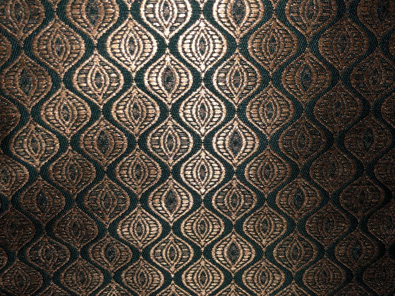Silk Brocade fabric 56"green and subtle metallic gold  jacquard BRO1062[4]