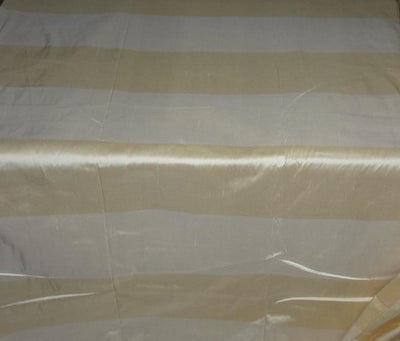 Silk Dupioni Fabric Cream and Gold color Stripes 108"/54" wide DUPS57[1]