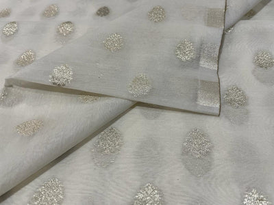 100% cotton brocade FABRIC IVORY and gold metallic MOTIF jacquard COLOR 44" wide BRO882[3]