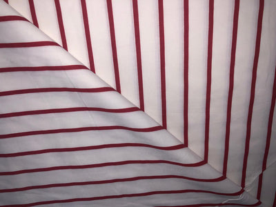 100% Cotton Poplin 48" wide red and white stripes [17291]