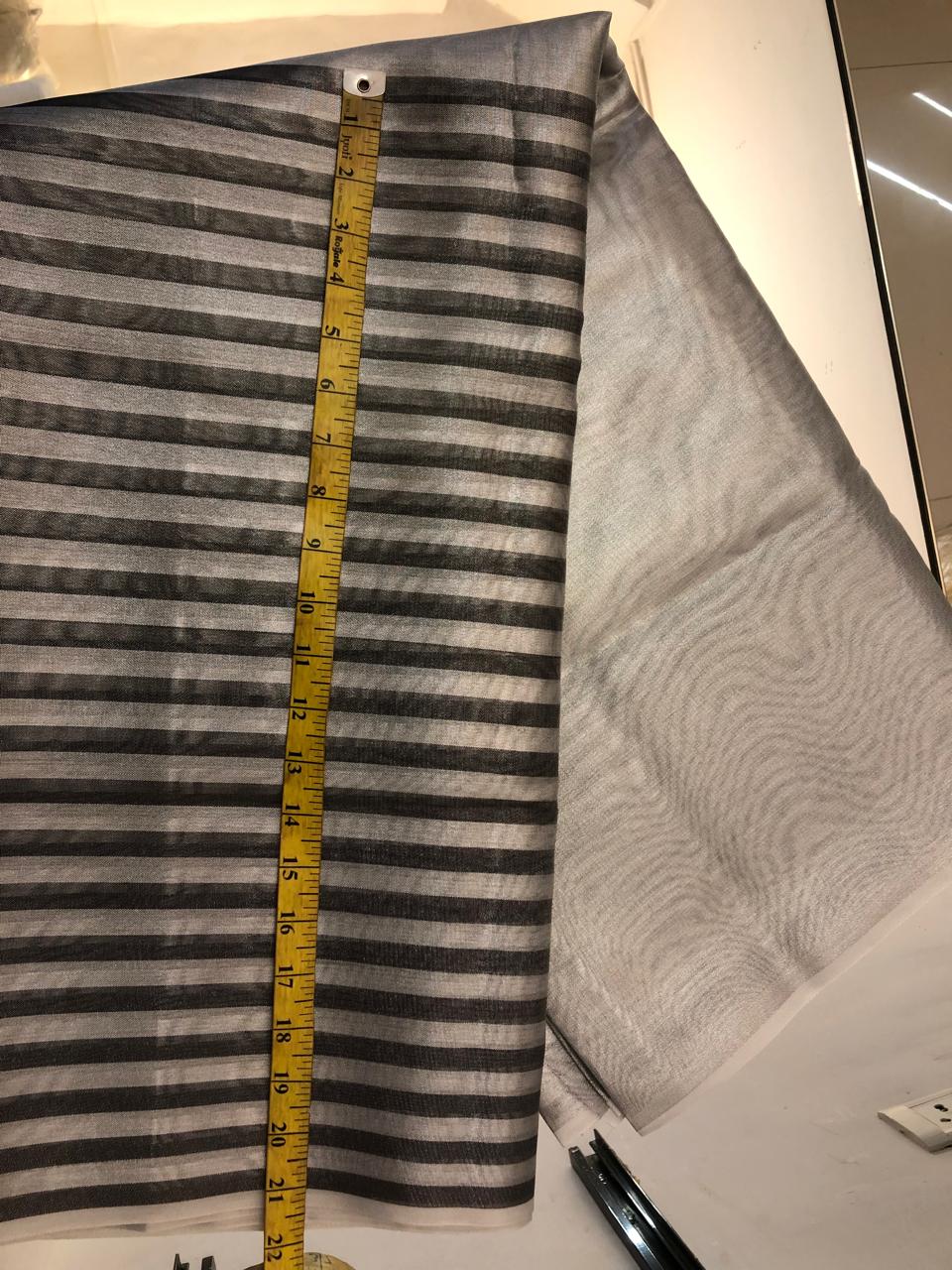 Tissue  sheer 44" wide 22" of each color half and half grey and silver white [18497]