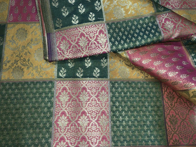 Silk Brocade fabric multi colors of  jacquard BRO1071 available in 8 different color combinations[BRO1071[]