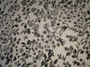 100% linen Floral digital print black and ivory  floral print fabric 44" wide [15424]