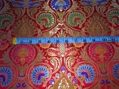 Silk Brocade King Khab fabric 36" wide BRO920 available in 6 colors PINK/ GOLD/ NAVY/ MANGO YELLOW / RED /BLACK