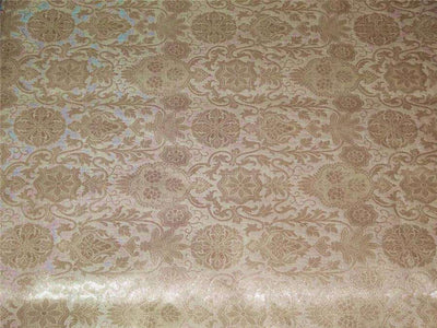 100% cotton brocade ivory with gold metallic colour 44&quot; widemotifs
