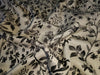 100% linen Floral digital print black and ivory  floral print fabric 44" wide [15424]