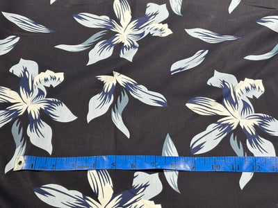 100% Cotton Poplin black floral  print 56" wide [18265]