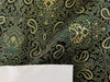 Silk Brocade Fabric Metallic Gold,Green & Black color 34" wide BRO273[3]