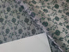 Silk Brocade fabric silver grey with blue green floral jacquard 44" wide BRO160[2]