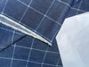100% Cotton Denim Plaids Fabric 58" wide available in  [ NAVY PLAIDS / /CREAM PLAIDS/]