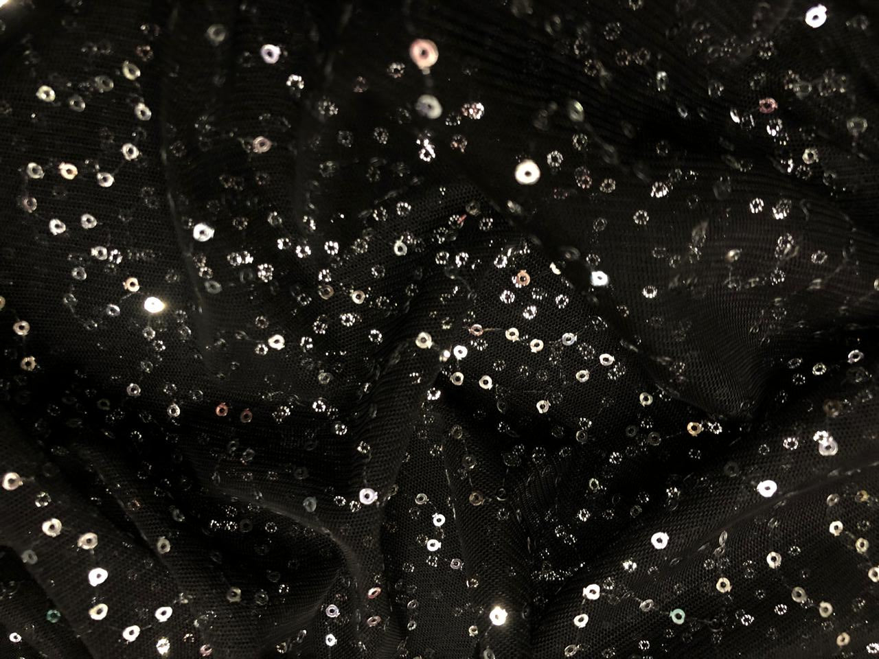 NET fabric with silver sequins 44" wide [18388]