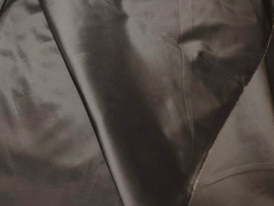 100% Pure SILK TAFFETA FABRIC warm grey [golden cream x charcoal] color 54" wide TAF64[5]