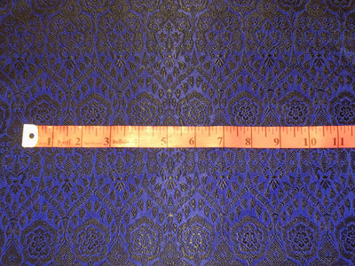 Silk Brocade fabric royal blue with dark navy jacquard BRO1087[1]
