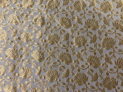 100% Silk CHIFFON fabric available in 3 colors white ivory and silver /white ivory and gold/white ivory and white gold BRO932[1/2/3]