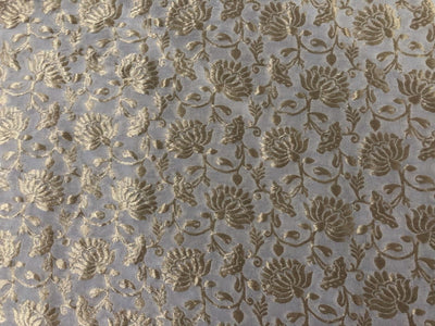 100% Silk Brocade fabric available in 3 colors white ivory and silver /white ivory and gold/white ivory and white gold BRO932[1/2/3]