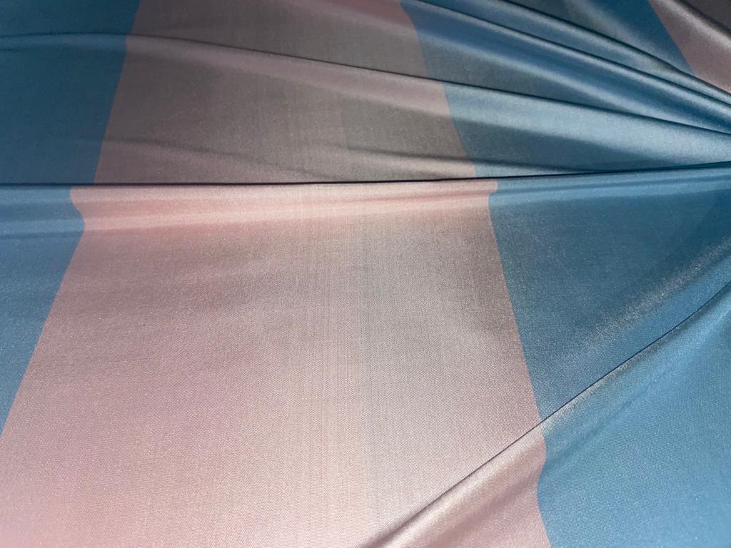 100% Silk Dupion Pastel Pink and Blue stripes 44" wide DUPNEWS11[1]