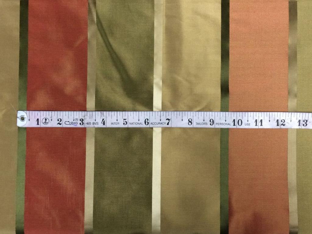 Silk taffeta fabric gold,green,rust with satin stripes 54&quot; TAFS146[2]